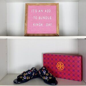 Tory Burch Marguerite Ankle Strap Flat Sandals‎ SZ 6.5 NWOB